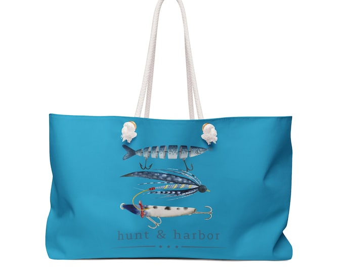 Fishing Lures Hunt & Harbor Stylish Pool Beach or Boat Tote