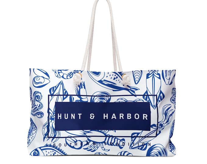 Hunt & Harbor Stylish Costal Crustacean Beach Pool Boat Tote