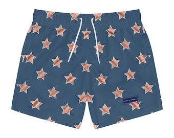 Men's Patriotic Stars Swim Trunks - Cool Vibe for Summer Fun