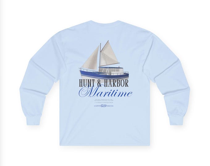 Nautical Themed Long Sleeve Tee, Ocean Lover Apparel, Perfect for Boating, Beach Day, Maritime Gift, Sailor Shirt