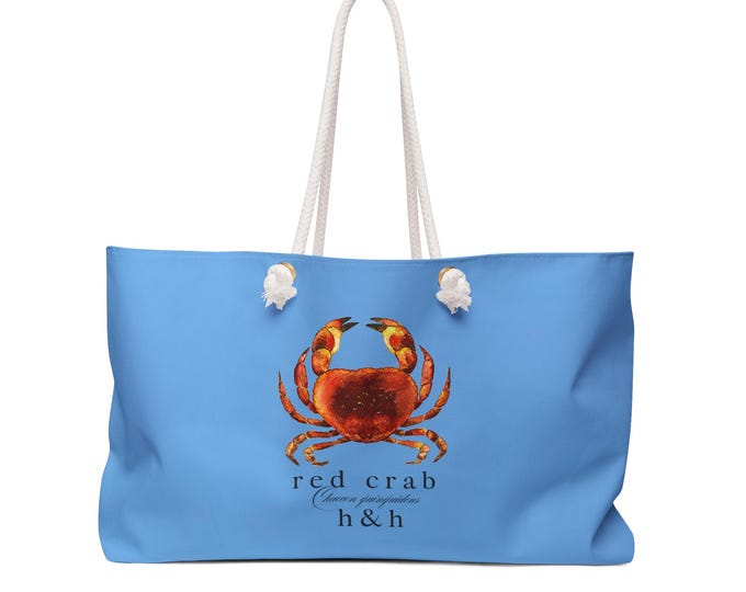 Red Crab Hunt & Harbor Stylish Pool Beach or Boat Tote
