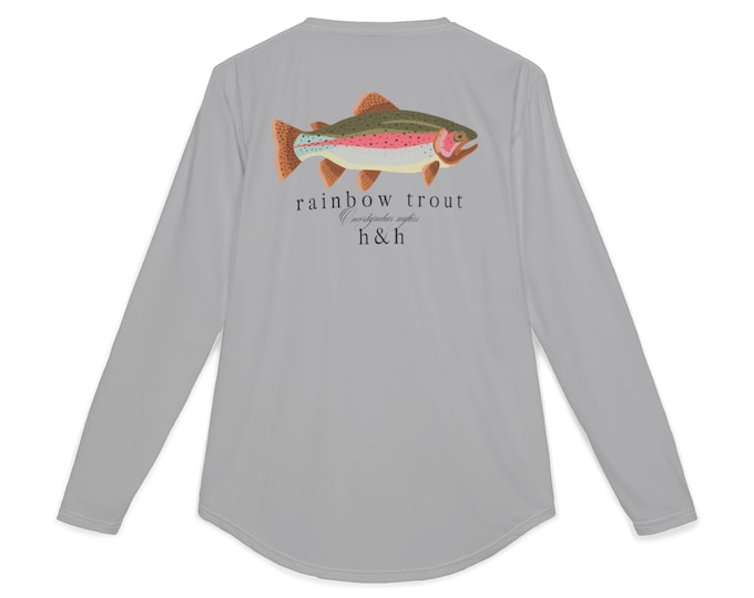Trout Men's UV Protection Long Sleeve Shirt, Lightweight Sun Shirt, Outdoor Activewear, Beachwear, Fishing Shirt, Summer Essentials, Sporty