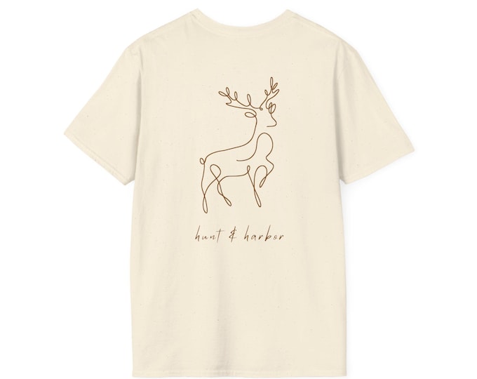 Deer Sketch Unisex Softstyle T-Shirt - Perfect for Outdoor Enthusiasts and Nature Lovers