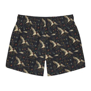 Mallard Drake Marsh Print Swim Trunks | Vintage Waterfowl Hunting AOP image 3