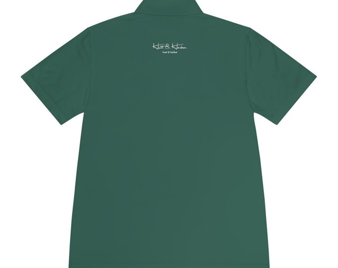 Hunt & Harbor Signature Logo Men's Sport Polo - Sport Polo Shirt for Men, Fashionable Logo, Golf Polo