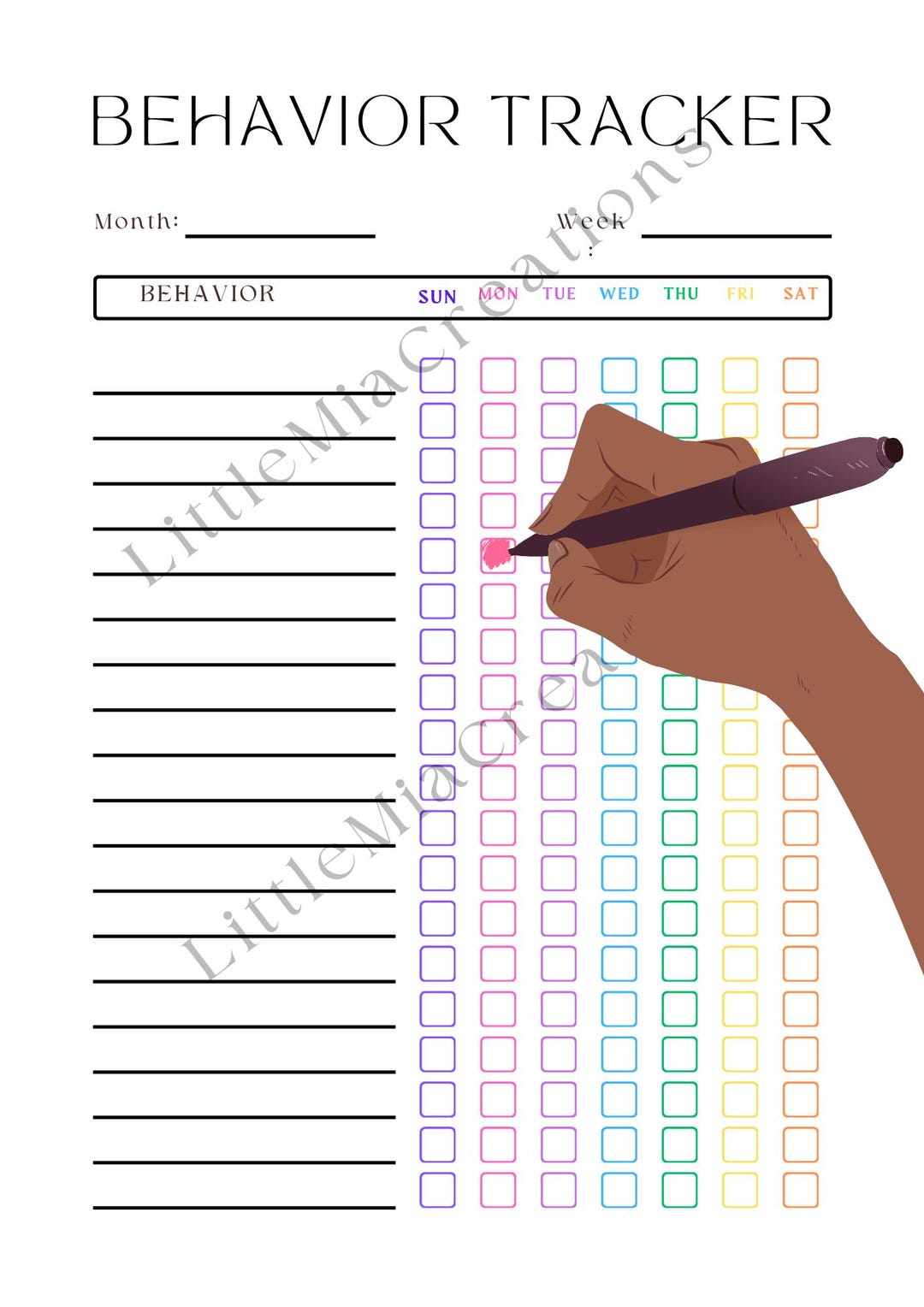 Behavior Tracker PNG - Etsy