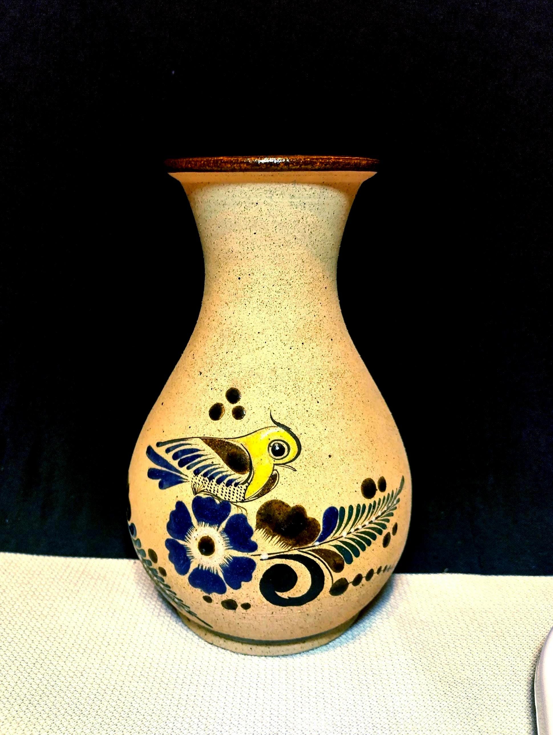 ⌘ メキシコ　壺　陶器　置物 ⌘ インテリア　トナラ　花瓶　緑　民芸品 メキシコ製ヴィンテージ トナラ メキシコ民芸陶器花瓶 - Etsy 日本