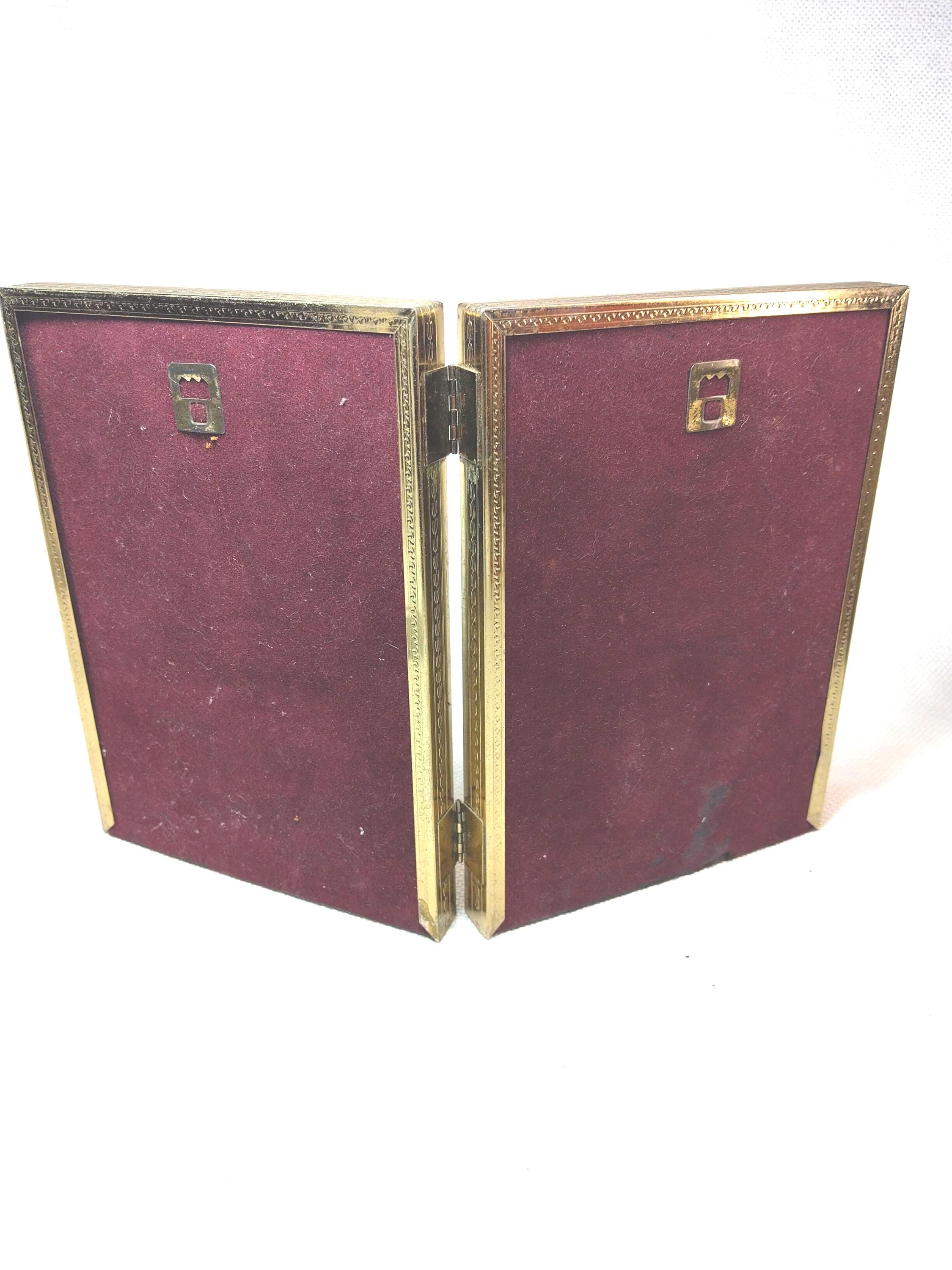 Vintage Bi Fold Brass Etched 5x7 Hinged Picture Frame 1960s - Etsy