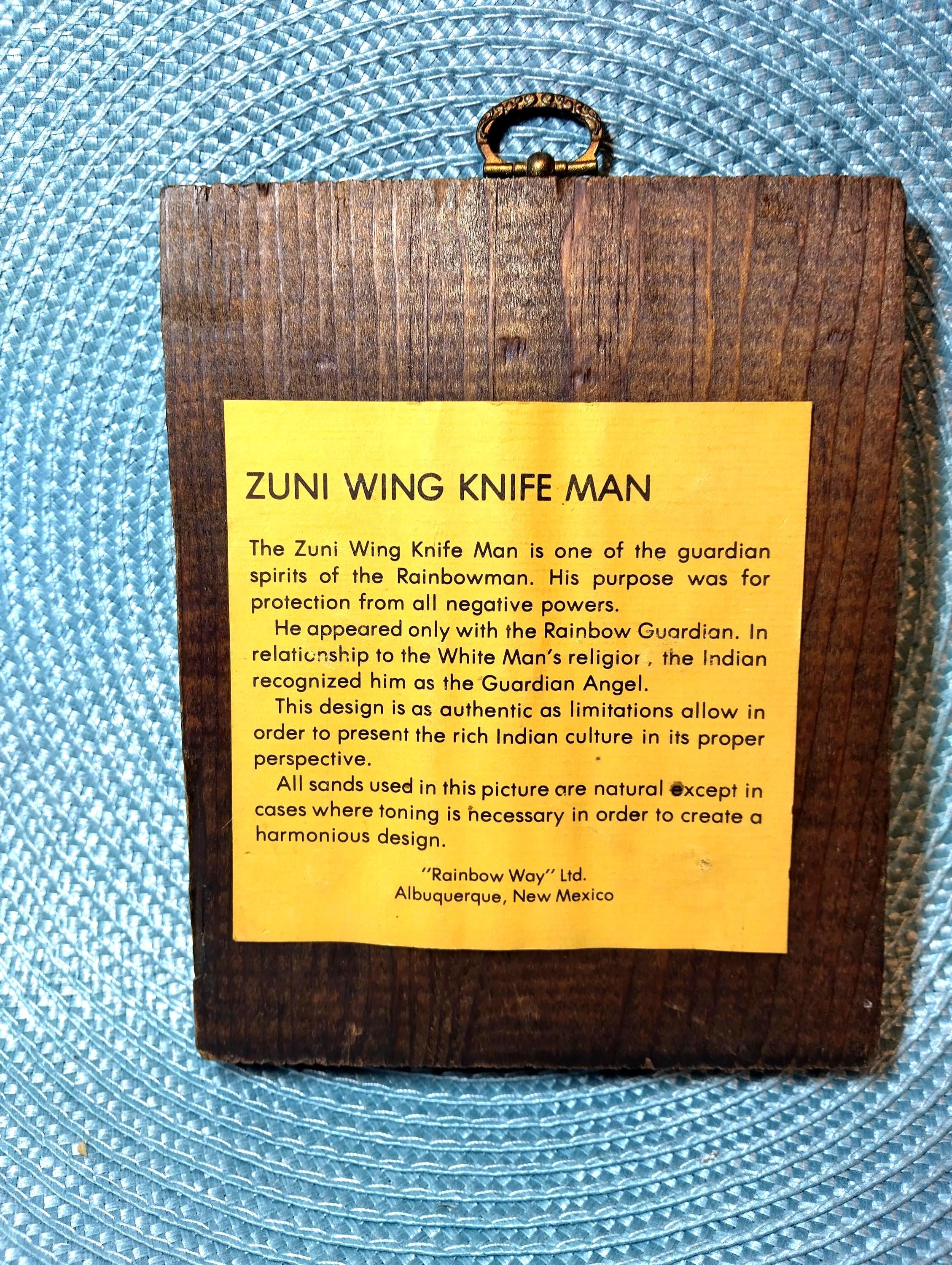 ZUNI WING KNIFE MAN サンドアート 額装 Vintage Zuni Wing Knife Man