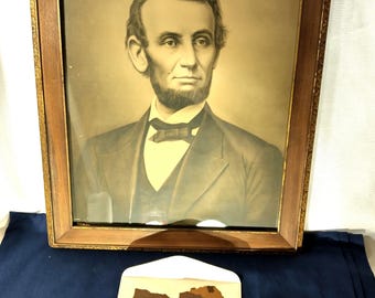Antique Abraham Lincoln Lithoprint Late 1800s Framed