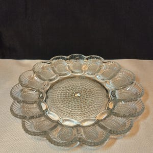 Vintage Indiana Glass Hobnail Deviled Egg Plate: 1970s Serving Tray