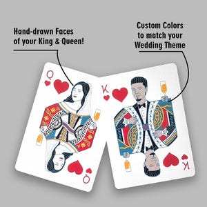 Custom Wedding Playing Cards: Personalized Wedding Favor, Unique Keepsake Poker Deck, Hand-Drawn Faces, MIN ORDER 25+
