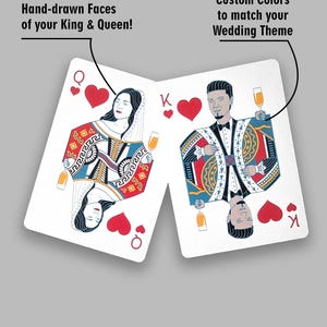 Custom Wedding Playing Cards Premium Personalized Poker Card Deck Wedding Favor Party Gift Keepsake Hand Drawn Faces MIN ORDER 25+ PACKS