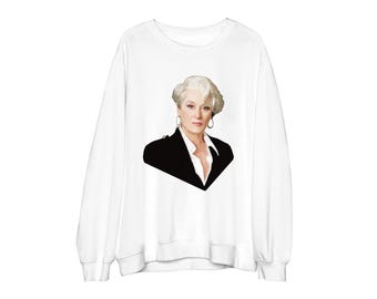 Moletom Miranda Priestly "O Diabo Veste Prada" – Produtos do Filme Meryl Streep, Pulôver Icônico para Fãs de Cinema, Presente Unissex com Gola Redonda
