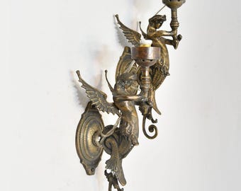 Antiek paar massief messing nautische boegbeelden wanddecoratie, boegbeelden | NauticLamps