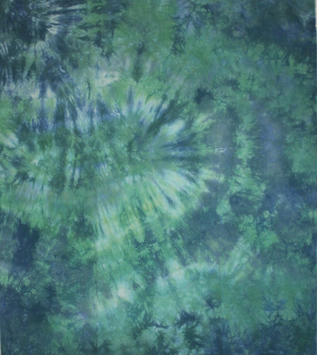 165 - Blue and Green Hand Dyed Cotton Fabric - Etsy
