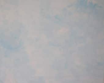 189 - Hand dyed blue cotton fabric
