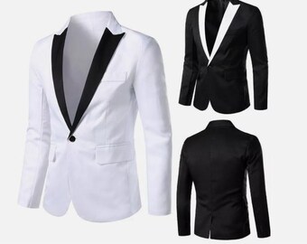 Slim Fit Suit Jacket: Two-Button Blazer, Wedding Prom Party