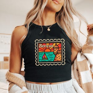 Boricua Post Stamp Tank Top, Puerto Rico Shirt, Boricua Crop Top, San Juan Top, Puerto Rican Pride Gift, PFKNR, DTMF, Puerto Rico Tank Top