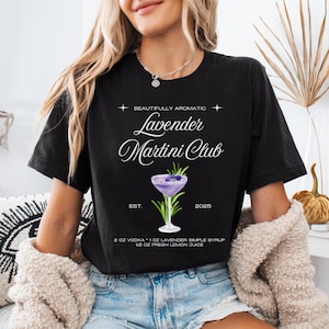 Drink Shirt, Cocktail Lover, Cocktail Shirt, Social Club Tee, Martini Social Club, Lavender Shirt, Tini Time, Martini Lovers Gift