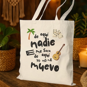 De Aquí Nadie Me Saca Tote, Puerto Rico Tote, Boricua Tote Bag, Bad Bunny Inspired Tote, DTMF Bag, Puerto Rican Pride Bag, Yo Soy de PFKNR
