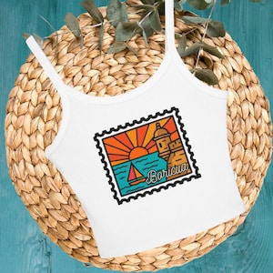 Boricua Post Stamp Top, Puerto Rico Shirt, Boricua Crop Top, San Juan Top, Puerto Rican Pride Gift, PFKNR, DTMF, Puerto Rico Top, YHLQMDLG