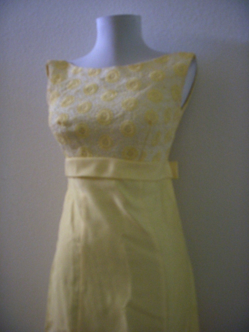 Vintage 50s 60s Yellow Evening Dress With Swag Pale Yellow - Etsy