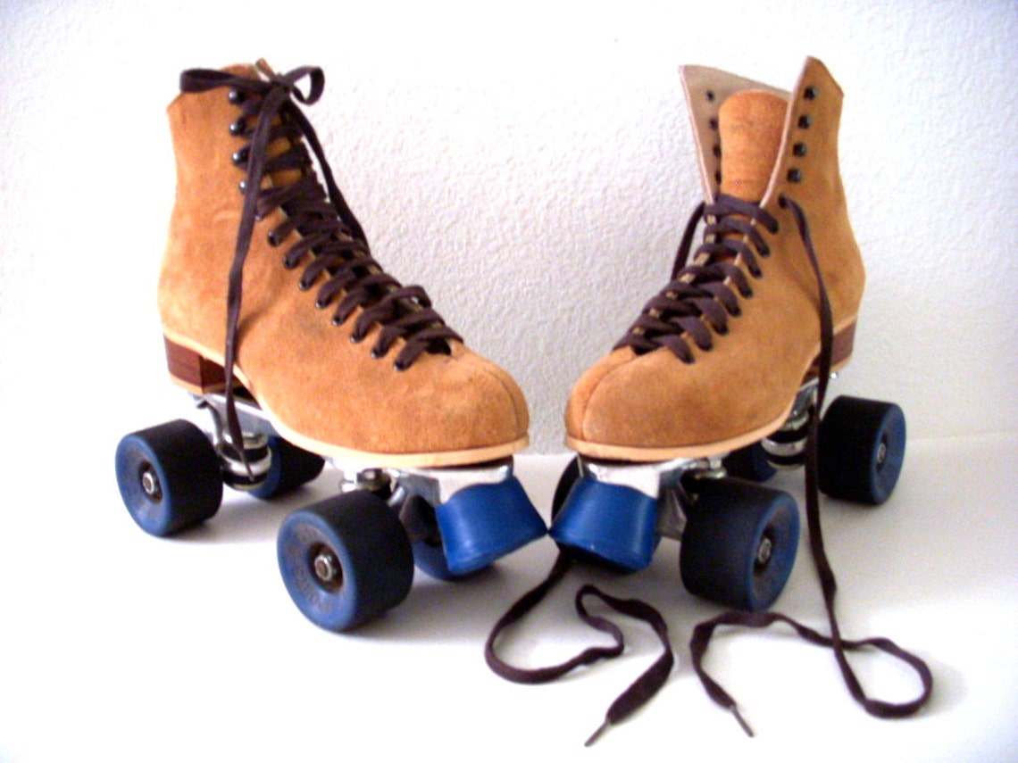 Vintage RIEDELL Tan Suede Roller Skates Suede Boot Roller Etsy