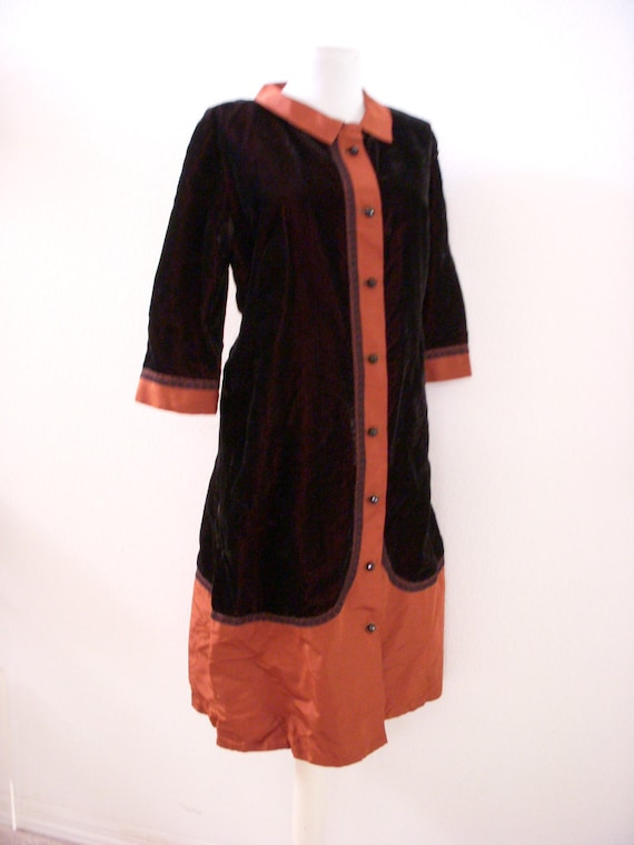 Vintage Art Deco Tunic Jacket in Brown Corduroy an