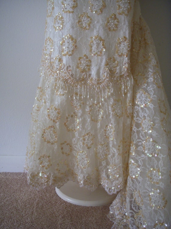 Amazing 90s Cream and Gold Wedding Dress by ALFRE… - image 5