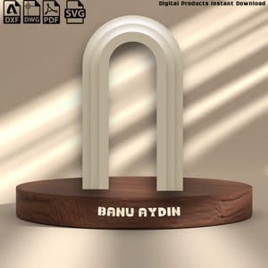 レインボーリップルアーチバックドロップCNCプラン：3層DXFテンプレート（デジタルダウンロード）