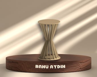 Customizable Round Cake Stand Blueprint - DXF Plans for CNC Cocktail Table Design