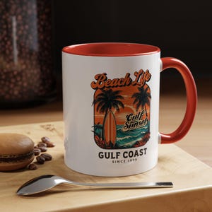 Vintage koffiemok Gulf Coast Florida, Sunset Coast Retro Vibes, 11oz 15oz-kopjes, koffiemok, Coastal Kitchen Decor, Florida Beauty