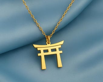 Sterling Silber Torii Tor Halskette | Japanischer Anhänger