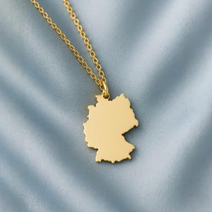 Germany Map Pendant Necklace – 925 Sterling Silver Travel Jewelry – German Pride Gift - Country Outline Pendant - National Pride Jewelry