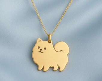 Pomeranian Necklace - Sterling Silver Dog Charm
