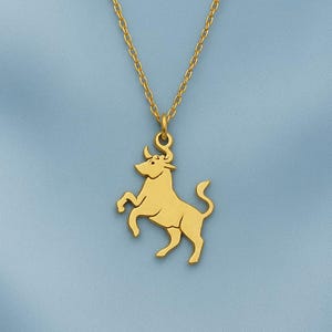 Bull Necklace 925 Sterling Silver Powerful Animal Pendant, Symbolic Taurus Jewelry, Minimalist Unisex Necklace, Strength Charm Gift for Her