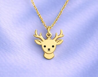 Deer Necklace – Sterling Silver Woodland Animal Pendant