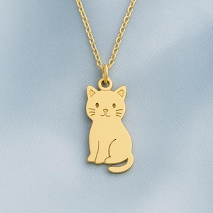 Cat Pendant Necklace – Cute Cat Jewelry for Animal Lovers – Minimalist Feline Charm, Gift for Her