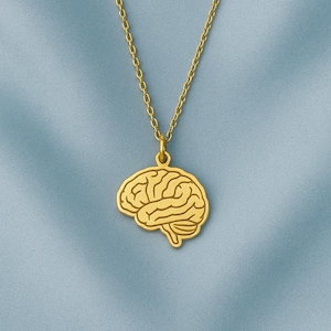 Brain Pendant Necklace – Sterling Silver Anatomical Charm – Science & Intelligence Jewelry - Medical Student Gift, 925K Silver Brain