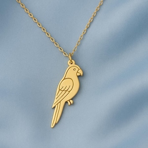 Cute Parrot Necklace | Tropical Bird Pendant | Minimalist Animal Jewelry for Women & Girls | Gift for Bird Lovers
