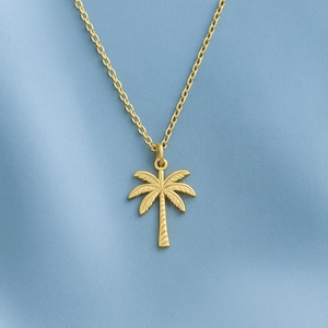 Palm Tree Necklace – 925 Sterling Silver Tropical Pendant | Beach Lover Jewelry, Ocean Vibes Summer Necklace, Island Vacation Gift