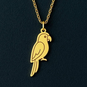 Cute Parrot Necklace | Tropical Bird Pendant | Minimalist Animal Jewelry for Women & Girls | Gift for Bird Lovers