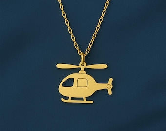 Sterling Silver Helicopter Pendant Necklace – Aviation Jewelry Gift