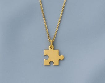 Puzzle Necklace in Sterling Silver – Symbol of Connection, Uniqueness, and Autism Awareness