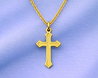 Cross Pendant Necklace – Minimalist Religious Jewelry – Christian Faith Symbol Necklace for Everyday Spiritual Wear