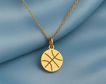 Collar de baloncesto - Colgante deportivo de plata de ley