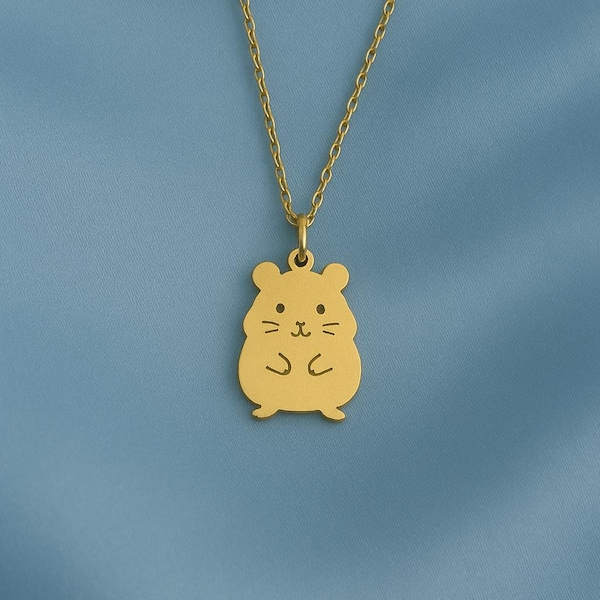 Sterling Silver Hamster Necklace – Dainty Animal Pendant Jewelry