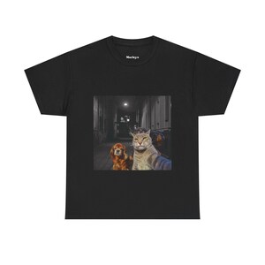 Whimsical Pet Portrait Tee | Cute Cat and Dog Design, Animal Lover Gift, Custom Tee, Casual Wear, Pet Owner Apparel