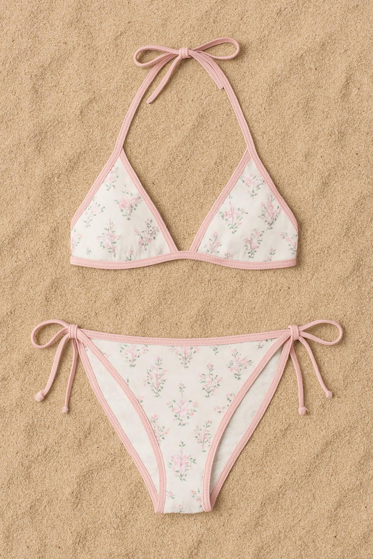 Summer Design 02 on Floral Triangle Bikini Swimsuit - Women's Beachwear for Summer Fun